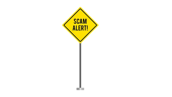 Scam Alert Icon Flat Illustration White Background — Stock Photo, Image