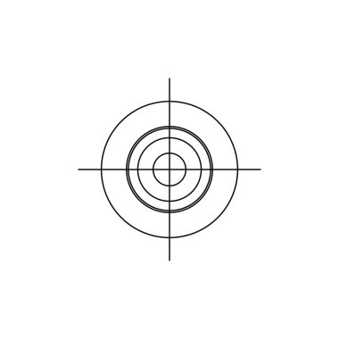 Beyaz arkaplanda hedef simge tasarımı çizimi 