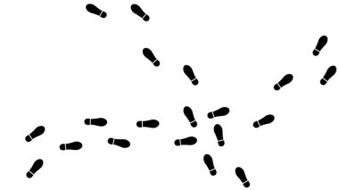 Beyaz arkaplanda izole edilmiş insan ayak izi simgesi.