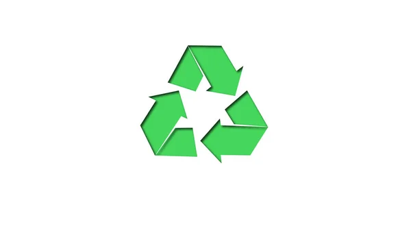 Reciclar Símbolo Reutilización Aislado Sobre Fondo Papel Artesanal —  Fotos de Stock