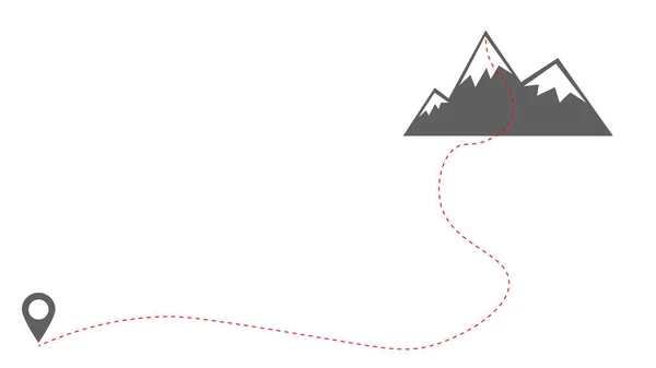 Альпинистский Маршрут Вершине Плоском Стиле — стоковое фото