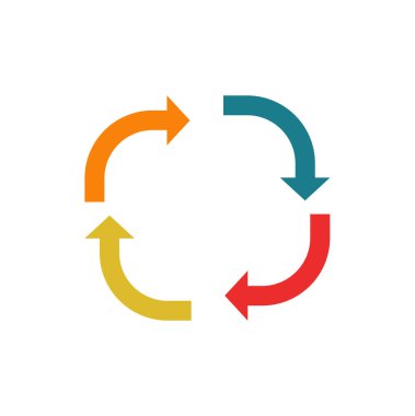 Geri dönüşümlü logo çizimi. Düz sembol