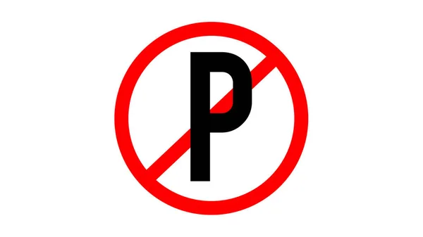 Traffic Parking Ban Sign Illustration White Background — Stock Photo, Image