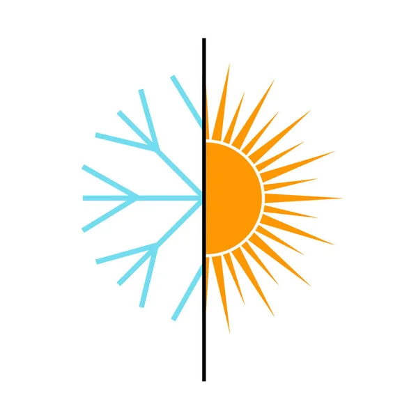 Heiße Kalte Welle Logo Design Vorlage — Stockfoto