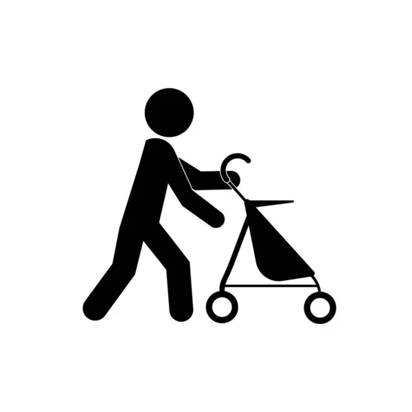 Mother Stroller Baby Icon Simple Black Family Icon — Stock Photo, Image