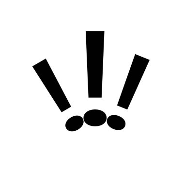 Beyaz arkaplanda siyah ünlem işareti