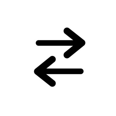 Arrow Simgesi gri arkaplanda izole edilmiş düz stil