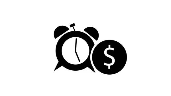 Tempo Dinheiro Ícone Ilustração Fundo Branco — Fotografia de Stock