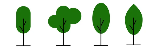 Zbiór Ilustracji Drzew Może Być Użyty Zilustrowania Każdej Natury — Zdjęcie stockowe