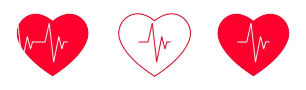 心脏图标设置 爱画符号收集 浪漫的象征 — 图库照片