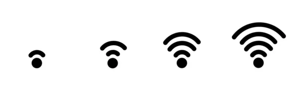 Icône Wifi Signal Noir Sans Fil Icônes Set Illustration — Photo