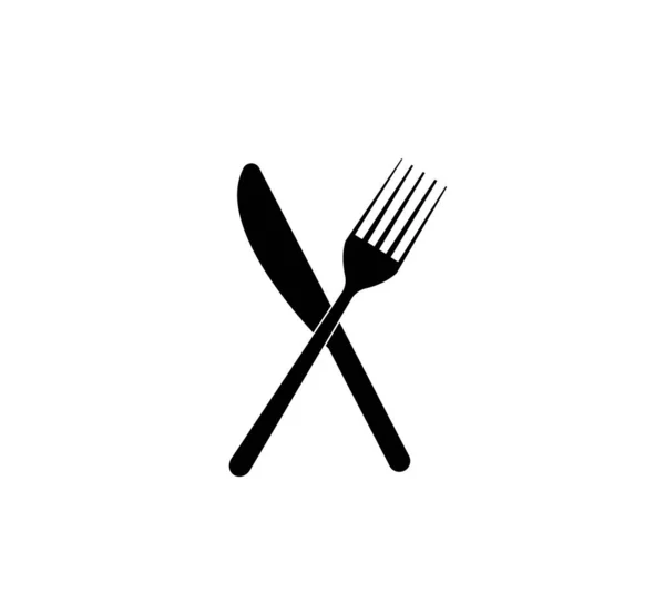 Cutlery Plate Fork Knife Silhouette — Stock Photo, Image