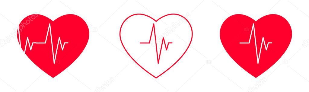 heart icon set. love illustration sign collection. romance symbol.