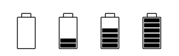 Batteria Icone Set Illustrazione Sfondo Bianco — Foto Stock