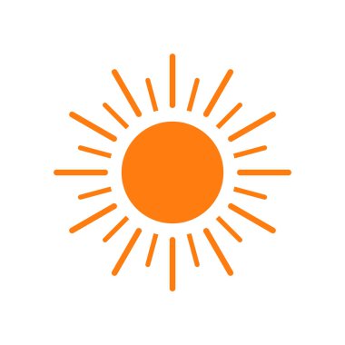 Güneş ikonu. Web sitesi tasarımı için son moda yaz sembolü,