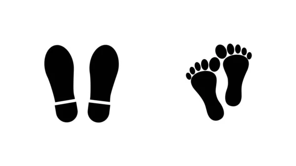 Footsteps Icon Flat Isolated White Background — Stock Photo, Image