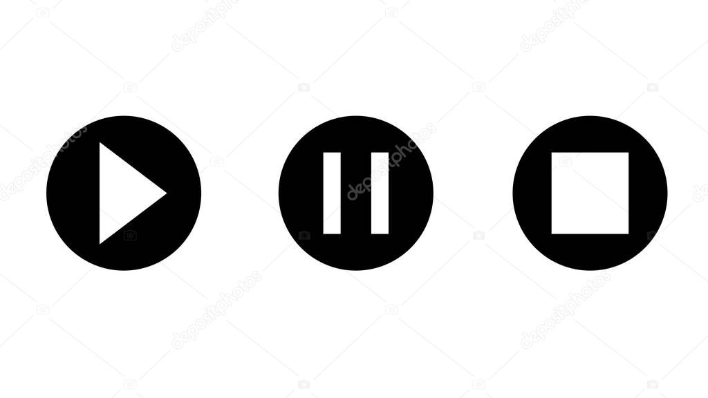 video icon set illustration on white background 