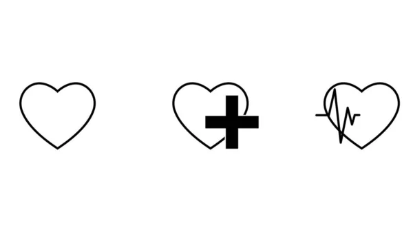 Σετ Εικονίδιο Καρδιάς Αγάπη Εικονογράφηση Συλλογή Πινακίδων Ρομαντικό Σύμβολο — Φωτογραφία Αρχείου