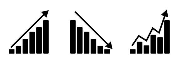 Groth Barchart Line Graph Analysis Thin Line Icon — Stock fotografie