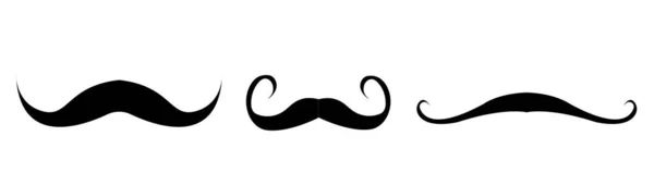 Conjunto Ilustração Bigode Fundo Branco — Fotografia de Stock