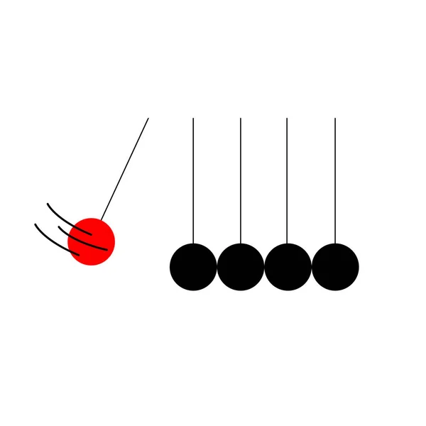 牛顿的摇篮 海岛图解 球体挂在螺纹上 而其他的球体则悬挂在螺纹上 商业团队的概念 — 图库照片