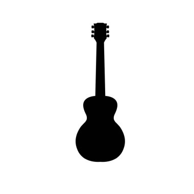 Gri Gitar simgesi beyaz arkaplanda izole edildi. Akustik gitar.