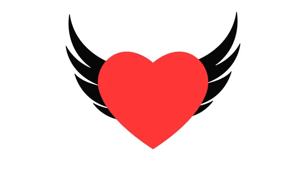 Coração Com Asas Ícone Elemento Linha Ilustração Coração Com Asas — Fotografia de Stock