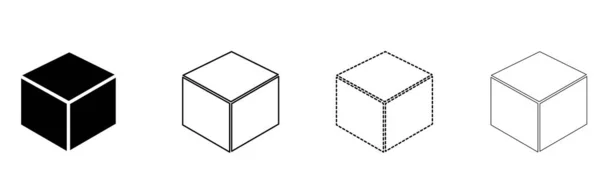 Conjunto Ícone Cubo Definido Com Modelo Perspectiva Cubo Ilustração — Fotografia de Stock