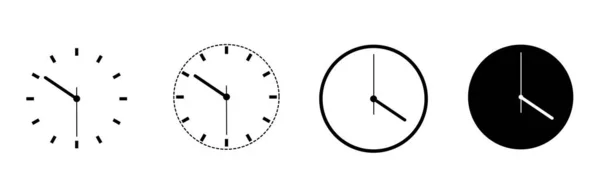 Conjunto Iconos Del Reloj Ilustración Fondo Blanco —  Fotos de Stock