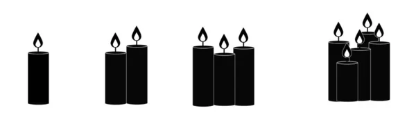 Iconos Velas Conjunto Ilustración Simple Elementos Vela — Foto de Stock