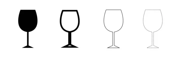 Vin Ikon Set Symbol Illustration Vit Bakgrund — Stockfoto