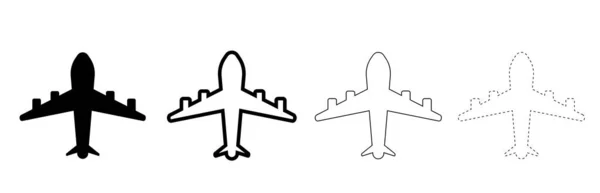 Airplanes Silhouettes Set Plane Silhouette Isolated — Stock Photo, Image