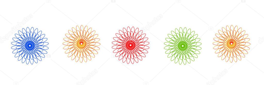 drawing spirograph on white paper illustration