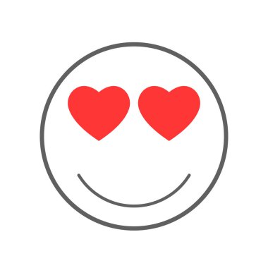   kalp gözler ve büyük kahkaha ikonu çizimi