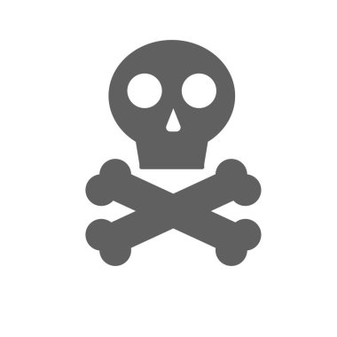 Işık arka planında izole edilmiş insan kafatası ve çapraz kemikler.. 