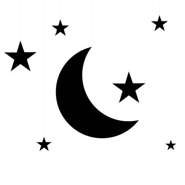 Ay ve rüya. Kavramsal fikir. İyi geceler. 