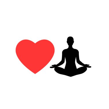Yoga nilüfer çiçeği pozu, yoga aşkı stilize edilmiş ikon.