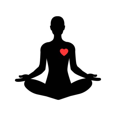 Yoga nilüfer çiçeği pozu, yoga aşkı stilize edilmiş ikon.