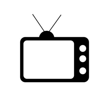 Gri arkaplanda izole edilmiş düz moda Tv Simgesi. 
