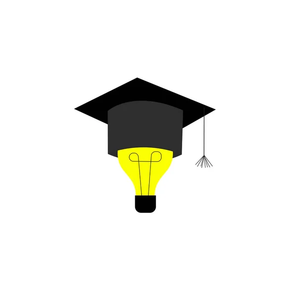 Graduation Hat Icon Isolated White Background — Stock Photo, Image
