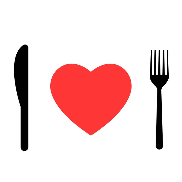 Love Food Template Design Illustration White Background — Stock Photo, Image