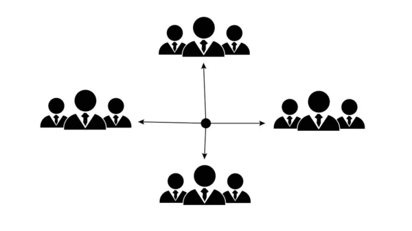 Estrutura Hierarquia Negócios Pessoas Silhueta Ilustração — Fotografia de Stock