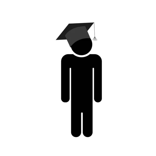 Scholarship Icon Solid Flat Design Icon Isolated White Background — Stock Photo, Image