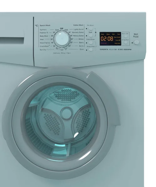 Washing machine, highlight drum. Front view. 3D-rendering. Isolate. Size: 20002400 pixels.