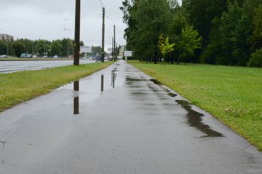 Yaz yağmurlu hava St. Petersburg.