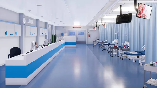 Pusty pogotowie wnętrzu nowoczesny szpital — Zdjęcie stockowe