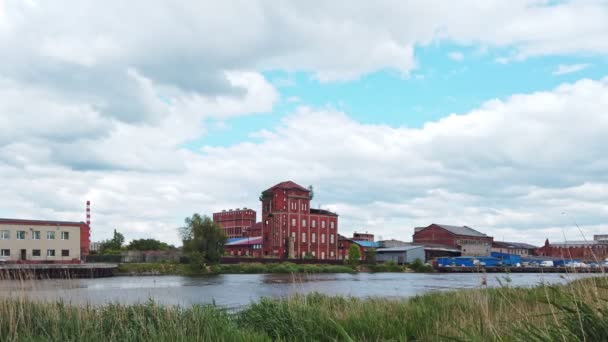 Antiguo Complejo Fábricas Papel Con Edificios Abandonados Mayoría Zona Industrial — Vídeos de Stock