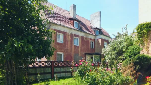 Oud Woongebouw Met Zolderverdieping Mijlpaal Van Duitse Pruisische Architectuur Het — Stockvideo