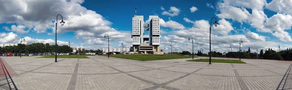 Panoramic View House Soviets Unfinished Shell Abandoned Tower Block Building — Stock Photo, Image