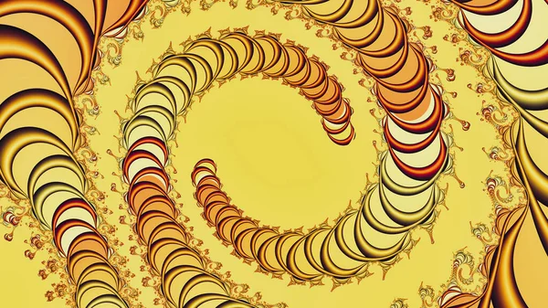 Ψηφιακά Παραγόμενο Πολυτελές Αφηρημένο Fractal Φόντο Χρυσά Και Πορτοκαλί Σφαιρικά — Φωτογραφία Αρχείου